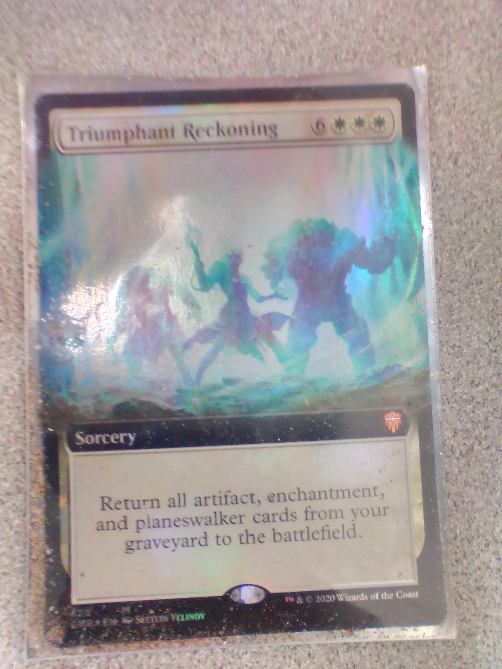 Triumphant Reckoning Holographic Sorcery Card - White